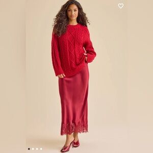 Keily Satin Midi Skirt